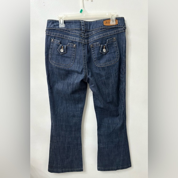 Allen B. by Allen Schwartz Women’s Size 8 Blue Flared Jeans Rhinestone SEE NOTE - Picture 2 of 12